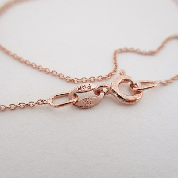 Macy's Rose Gold Pear Shaped Stone Pendant - Sterling Silver - Picture 4 of 9